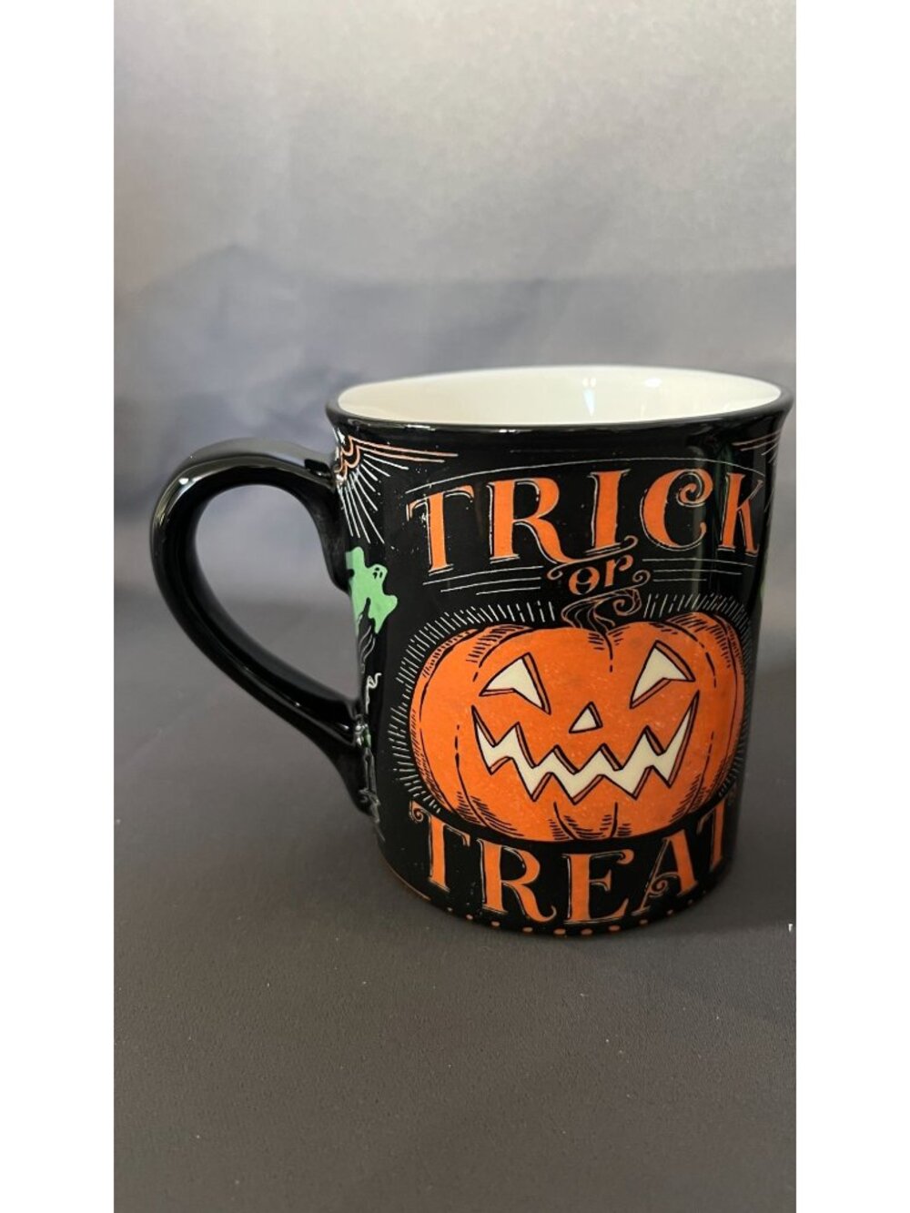Set Of Two Halloween Mugs Featuring Festive Trick Or Treat & Skeletal Design - Picture 2 of 9